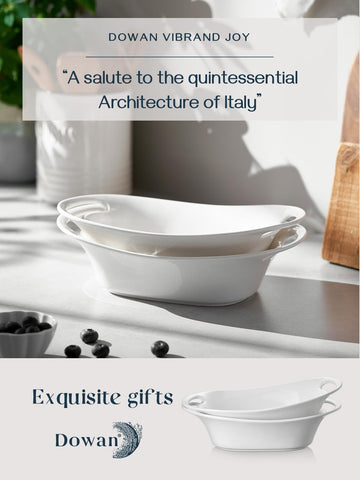DOWAN soft white porcelain bowls add modern table appeal
