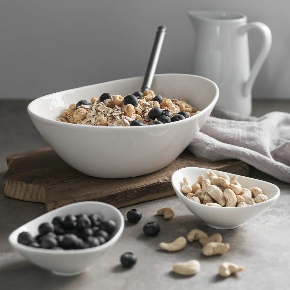 DOWAN soft white porcelain finish complements any table setting beautifully.
