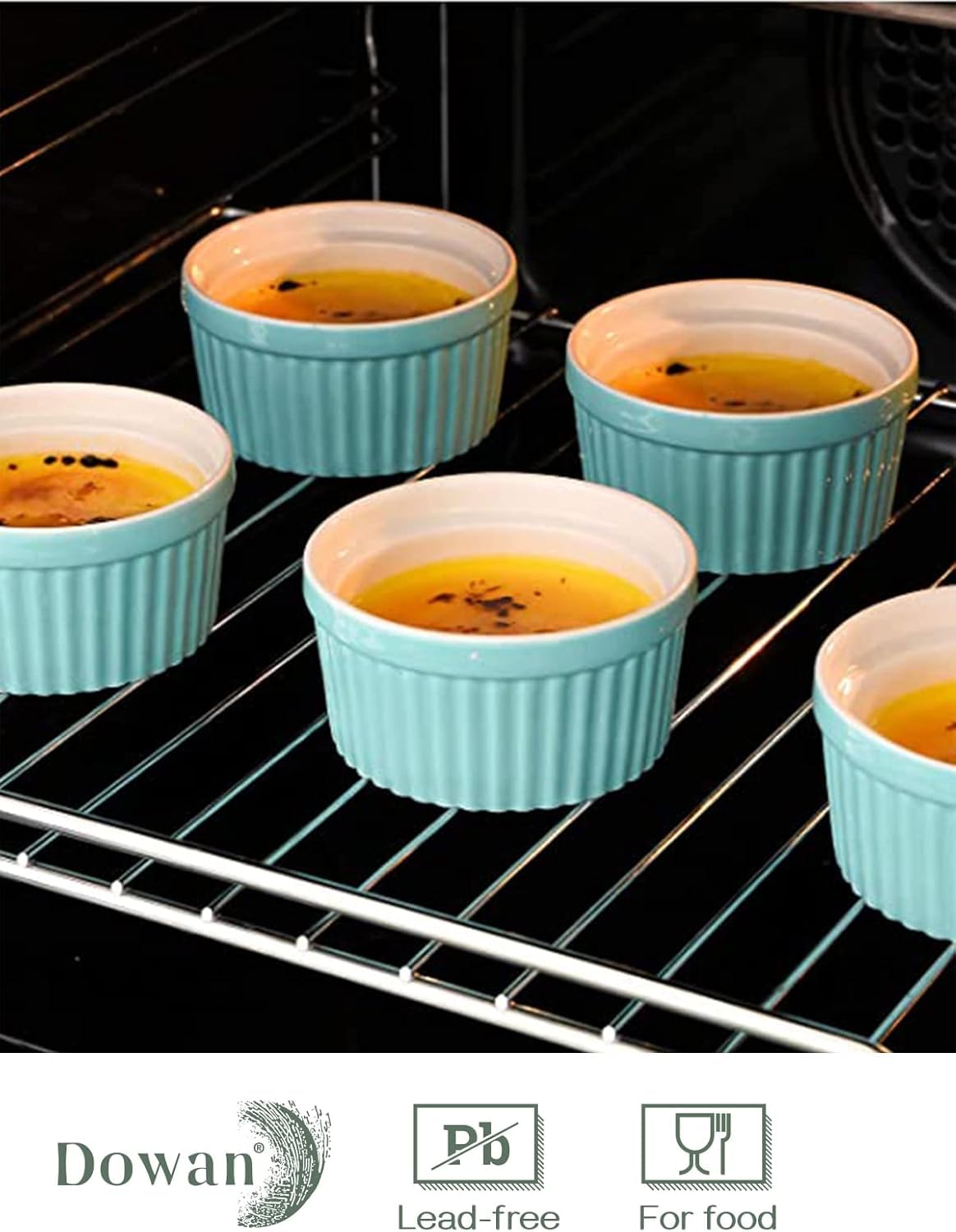 DOWAN porcelain ramekins with sturdy glaze for baking