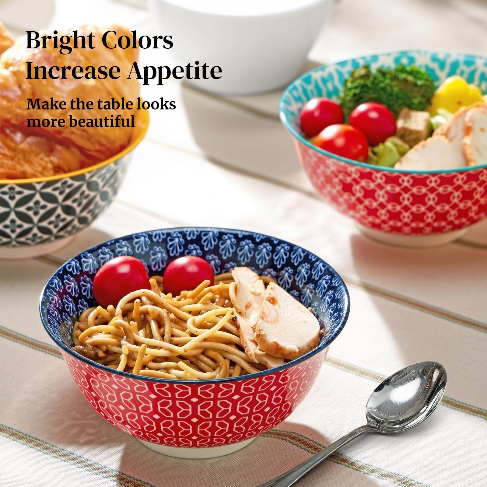 DOWAN geometric-pattern bowls brighten table settings and everyday meals