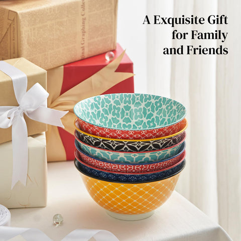 DOWAN beautiful table setting with vibrant bowls on a kitchen counter