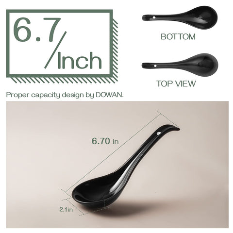 DOWAN set of 6 porcelain spoons for family meals.