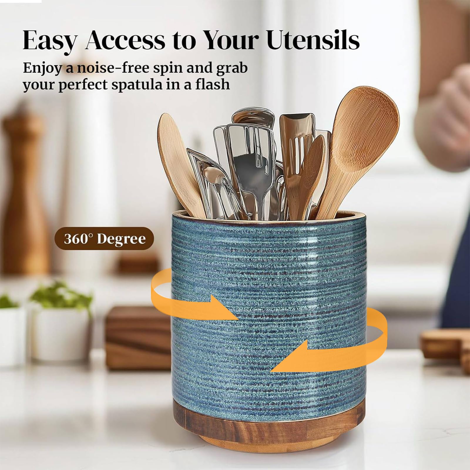 DOWAN stable weighted base with wood bottom prevents tipping during busy meal prep.