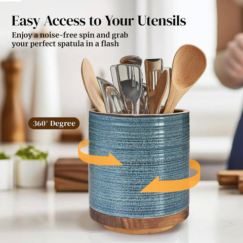 DOWAN stable weighted base with wood bottom prevents tipping during busy meal prep.