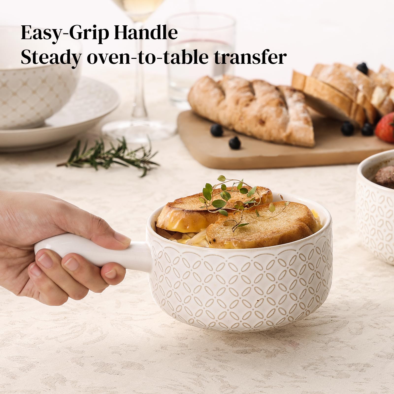 DOWAN stackable ceramic bowls save cupboard space and stay organized.