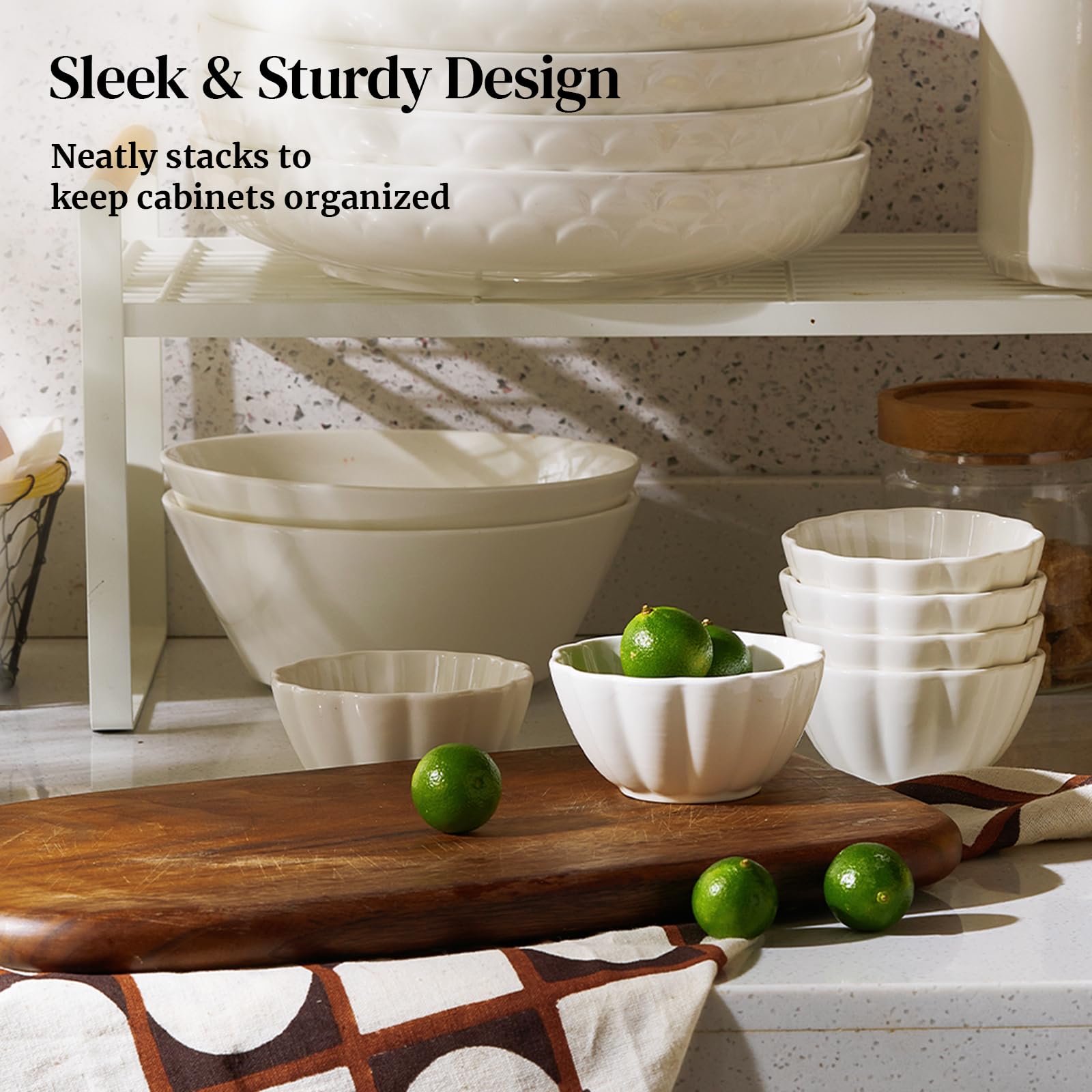 DOWAN stackable ramekins with a durable glaze save space