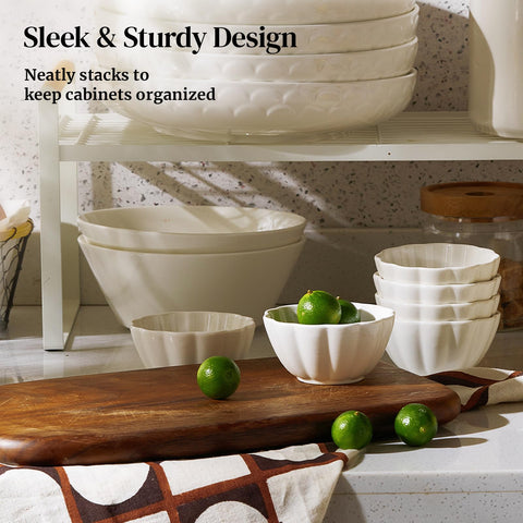 DOWAN stackable ramekins with a durable glaze save space
