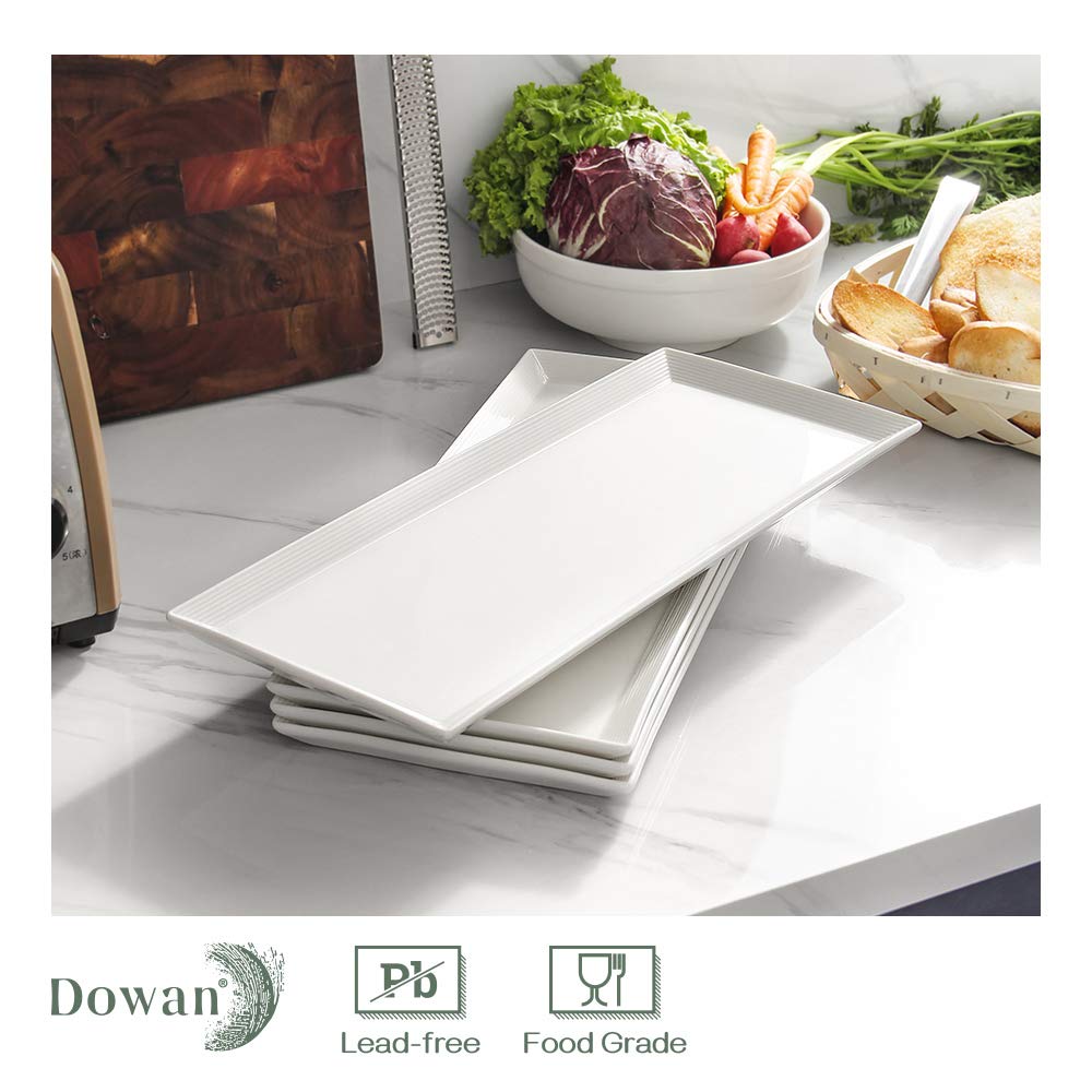 Dowan stackable serving plates save cabinet space while staying durable.