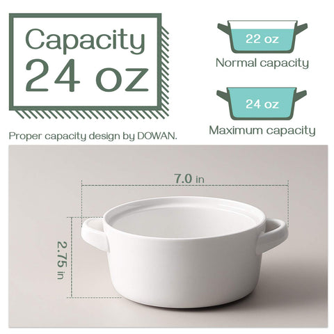 Stacked DOWAN soup bowls saving cabinet space.