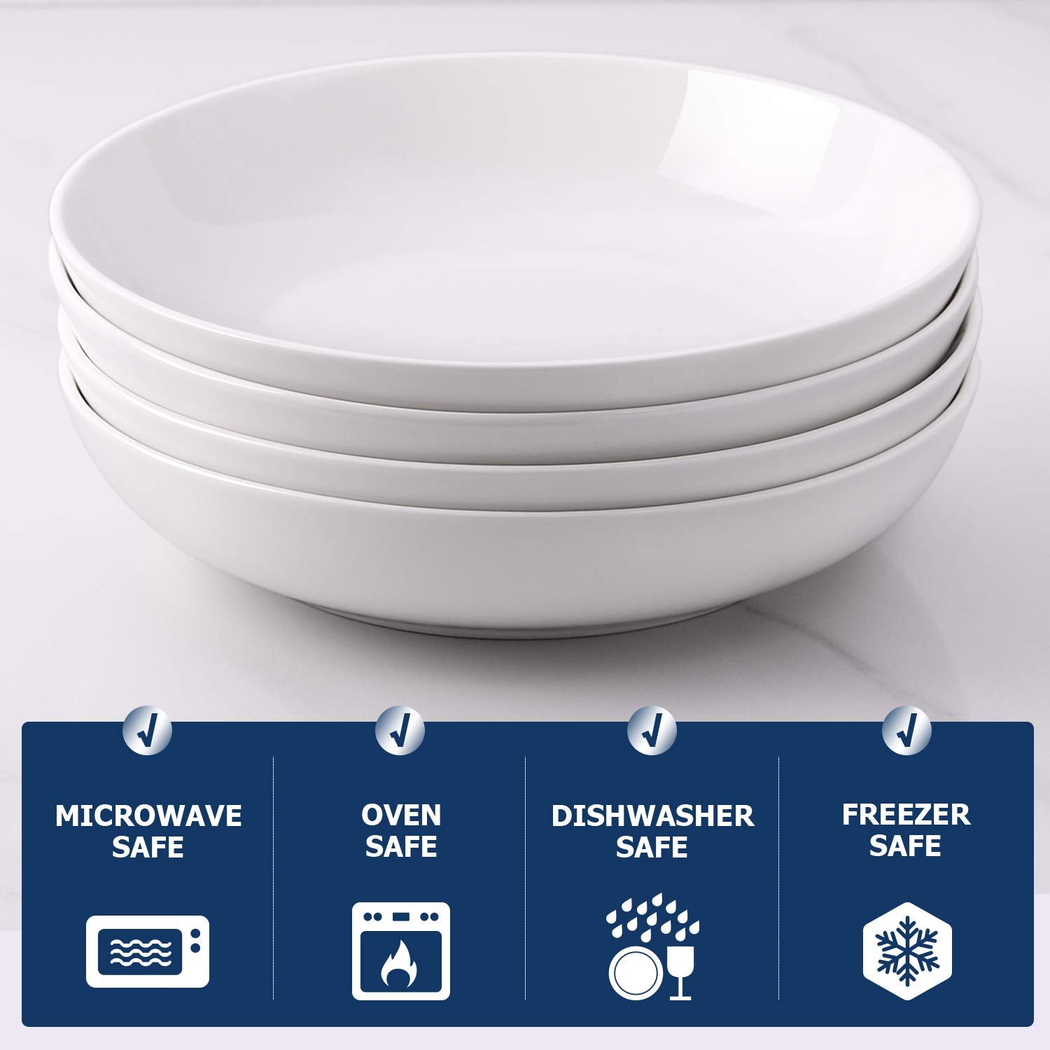 DOWAN stain-resistant ceramic finish keeps bowls looking bright after meals