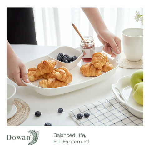 DOWAN wedding decor white platters set for classy celebration displays.