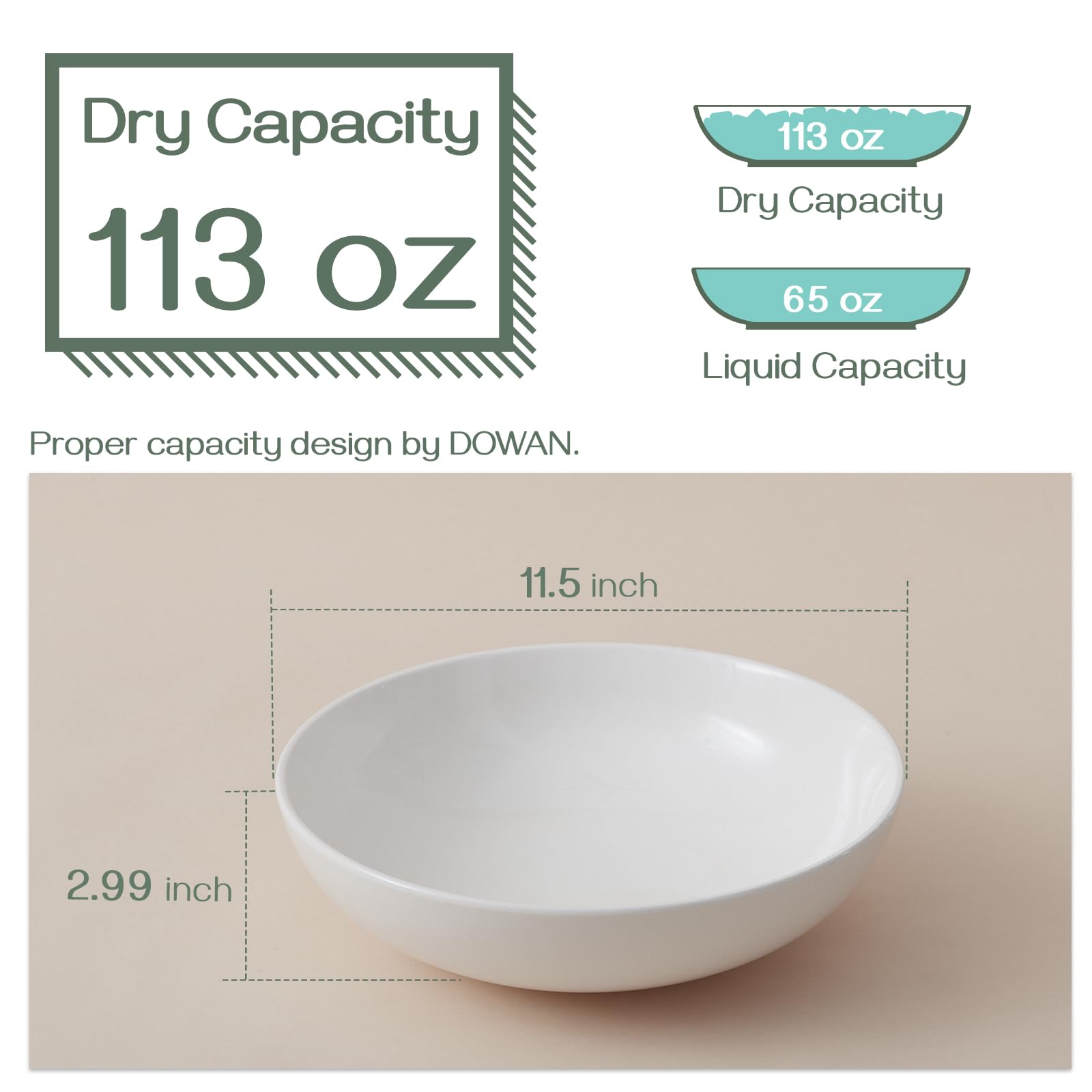 DOWAN white ceramic centerpiece bowls complement modern table settings.