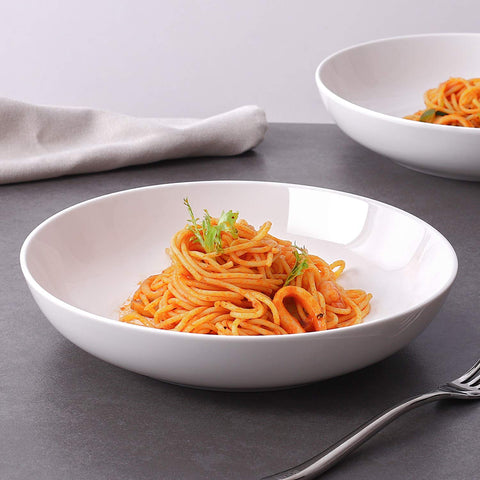 DOWAN white ceramic salad bowls with clean glaze resisting stains