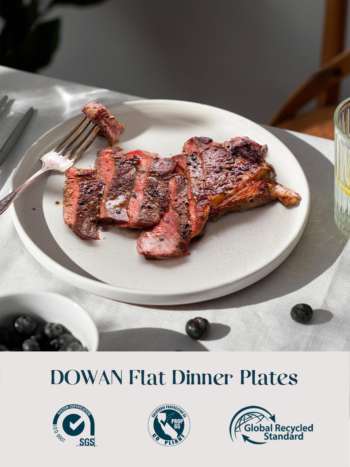 DOWAN white-dinner-plate-sesame-glaze adds versatile style for daily meals.