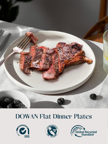 DOWAN white-dinner-plate-sesame-glaze adds versatile style for daily meals.