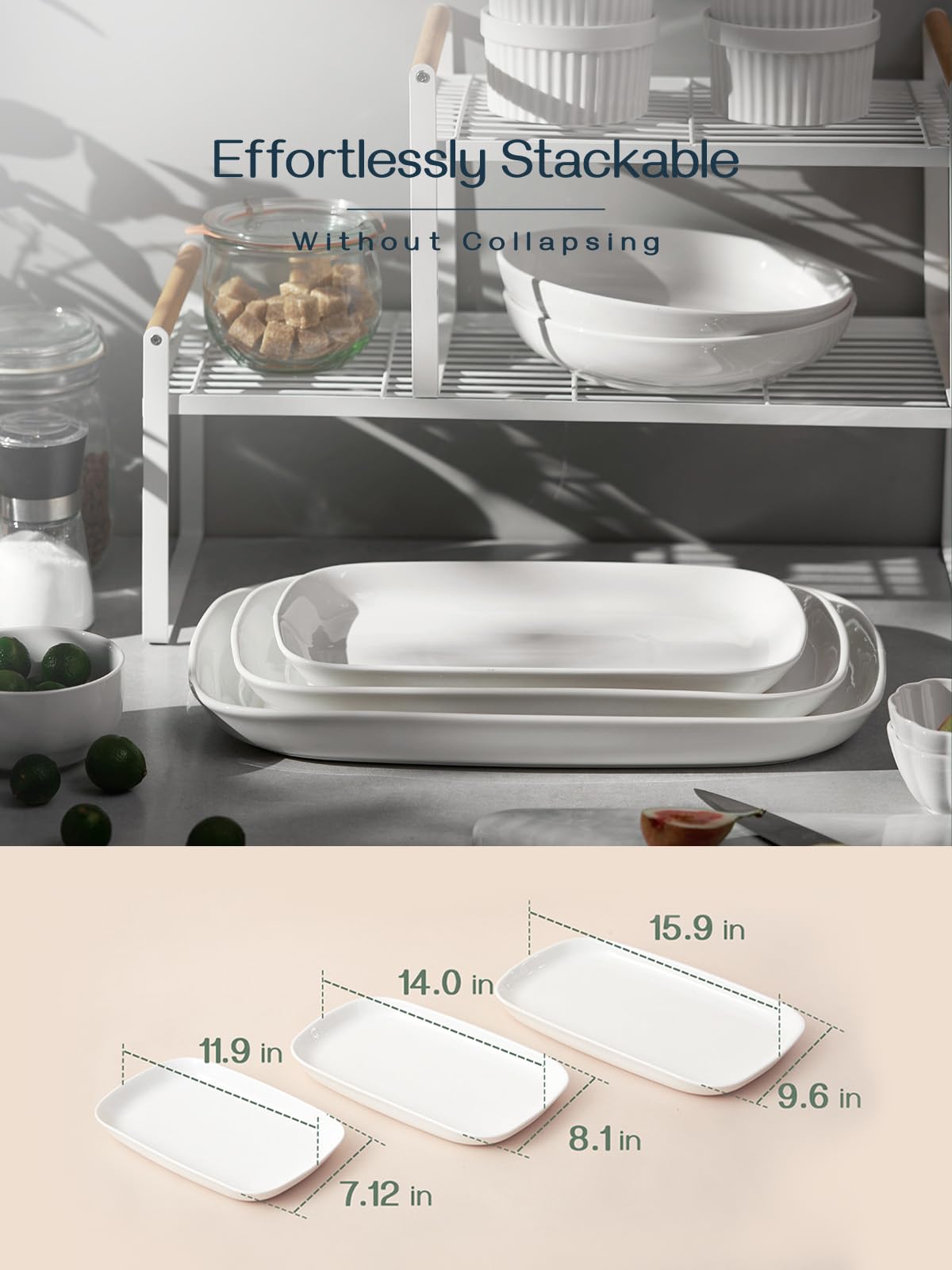 DOWAN white porcelain platter with smooth glaze for elegant gatherings