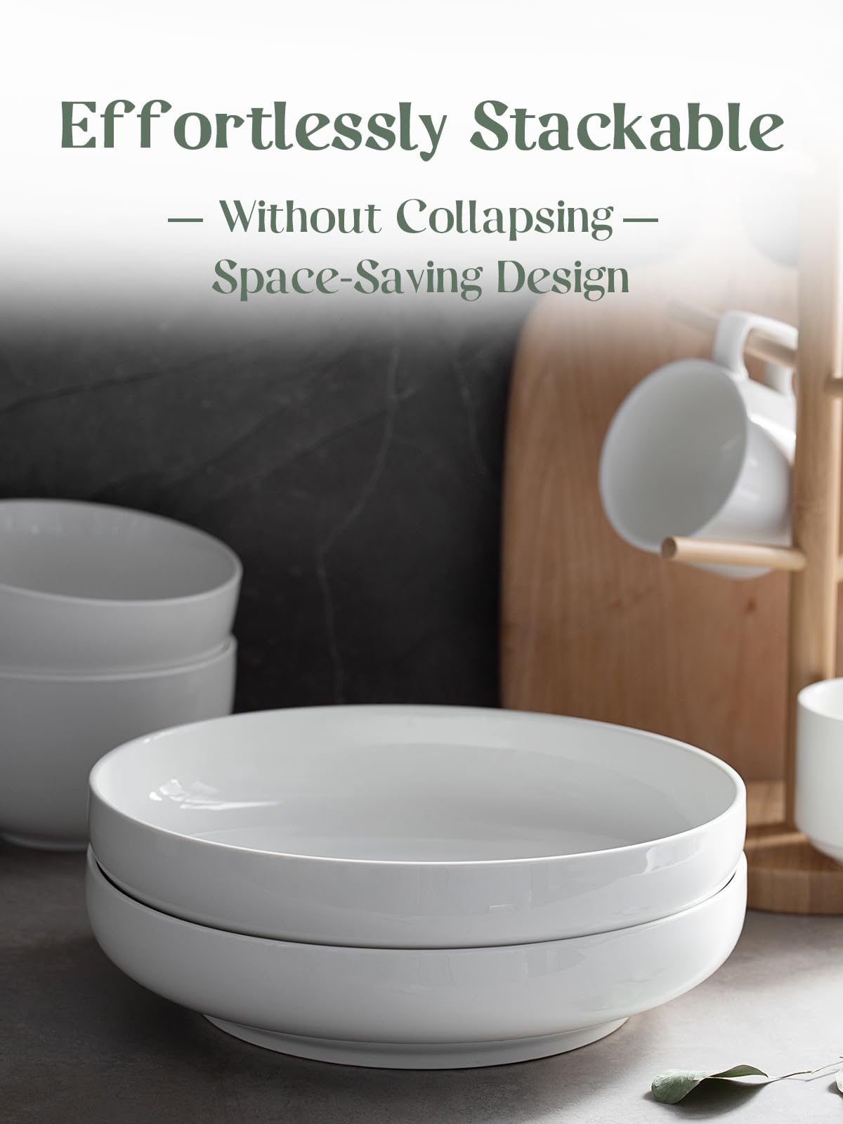 DOWAN wide shallow bowls 10inch, ideal for presenting pasta or large salads.