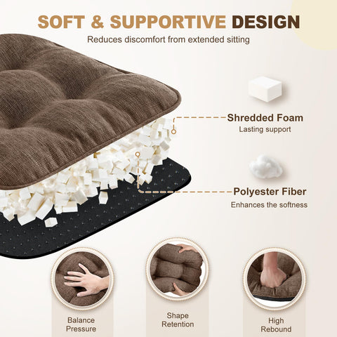 downluxe chair cushion foam core provides dense support for back and tailbone