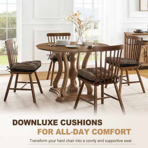 downluxe four-pack chair cushions packed for easy storage and replacement