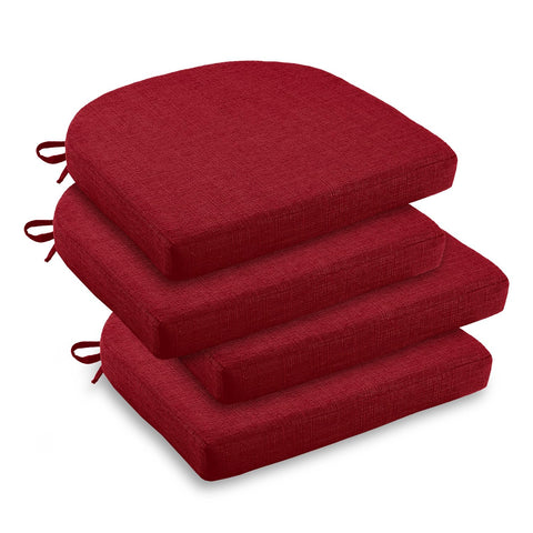 Downluxe chair cushion closeup shows soft red microfiber cover for comfortable seating
