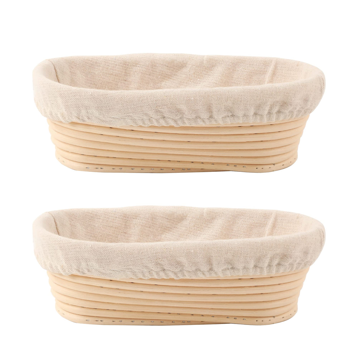 DOYOLLA bread proofing baskets set of 2, oval 10 inch, for artisan dough rise.