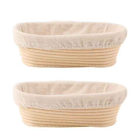 DOYOLLA bread proofing baskets set of 2, oval 10 inch, for artisan dough rise.