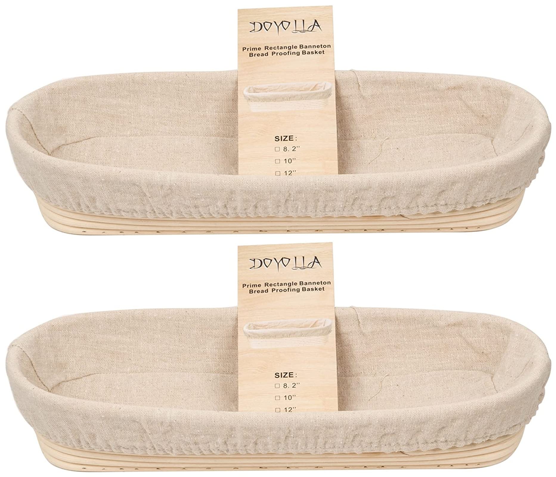 DOYOLLA oval bread basket 14.5-inch for proofing dough, shaping rustic loaves.