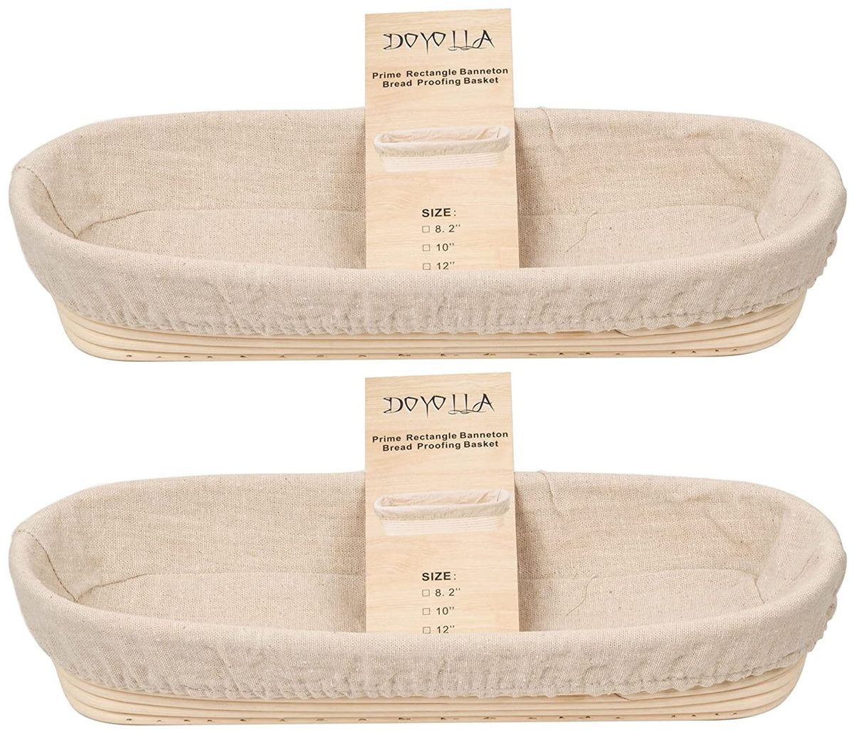 DOYOLLA oval bread basket 14.5-inch for proofing dough, shaping rustic loaves.