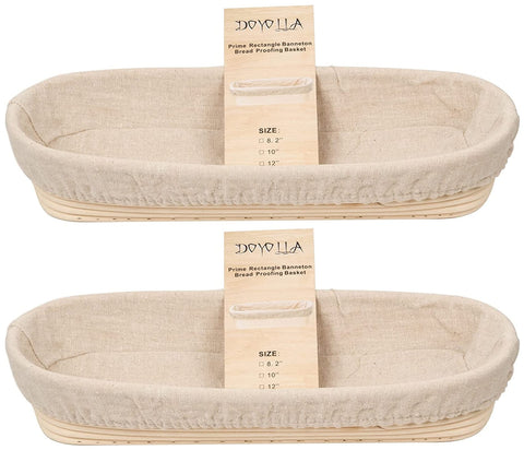 DOYOLLA oval bread basket 14.5-inch for proofing dough, shaping rustic loaves.