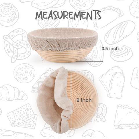 DOYOLLA 2-pack proofing baskets shown for sourdough and artisan loaves
