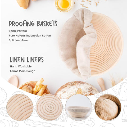 DOYOLLA round dough bowl in natural rattan closeup