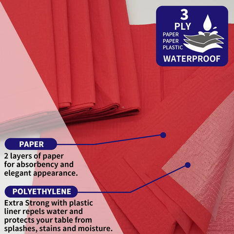 Dozobeede rectangular table cover with plastic backing protects surfaces.