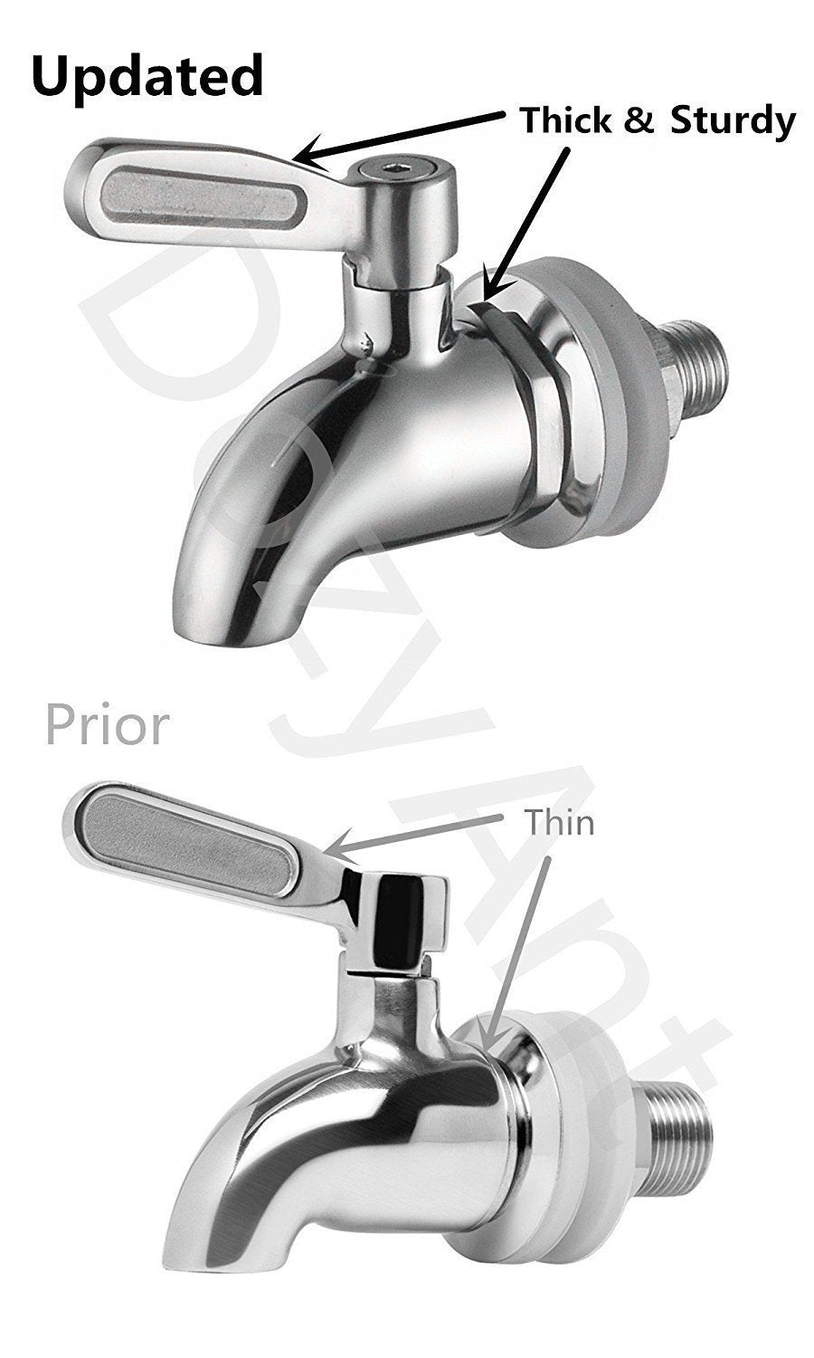 DOZYANT spigot compatibility with Berkey stainless models for gravity filtration setups.