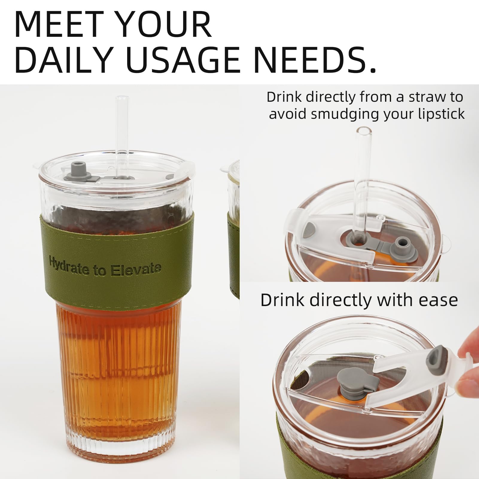 DQUKRQW borosilicate glass maintains temperature for hot or cold drinks