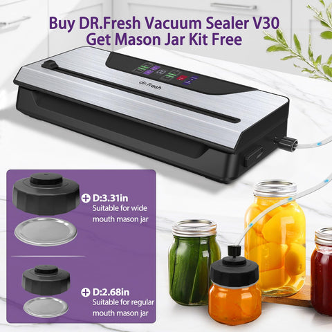 DR.Fresh control panel shows dry and moist modes for versatile sealing.
