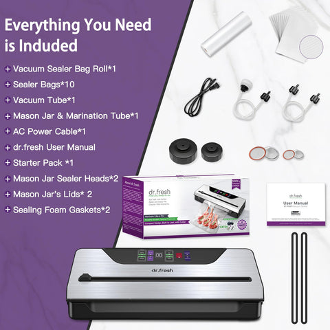 DR.Fresh quiet operation under 60dB during night-time sealing.