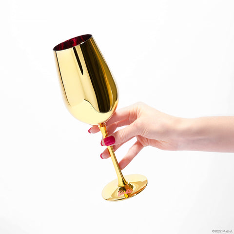 Dragon Glassware Barbie gold glasses with logo base ideal for gifting.