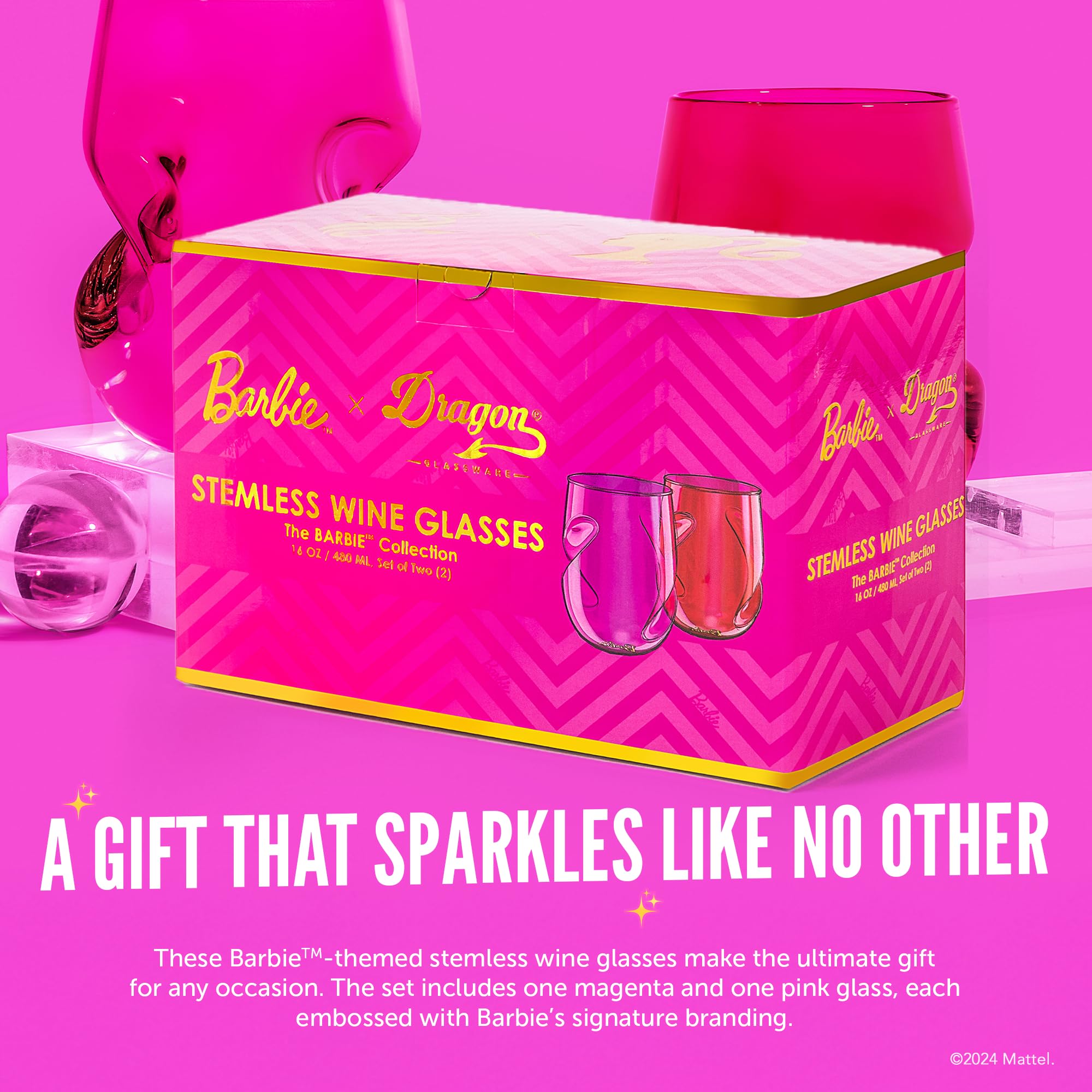 Dragon Glassware Barbie branding on bottom adds subtle recognition