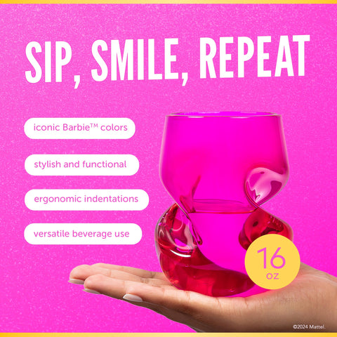 Dragon Glassware Barbie pink 16oz glass adds playful color for celebrations