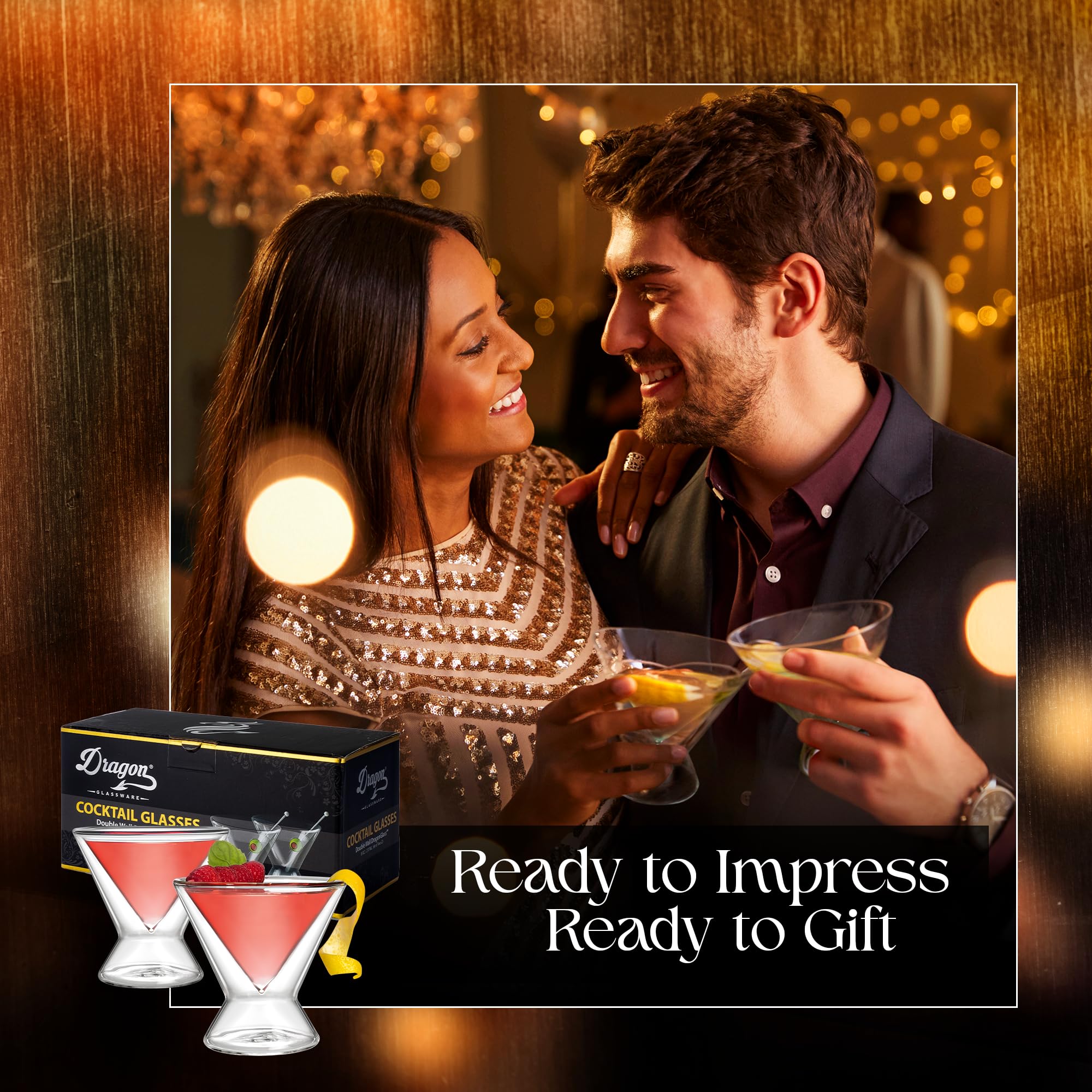 Dragon Glassware lifetime warranty adds confidence with every toast.