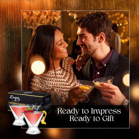 Dragon Glassware lifetime warranty adds confidence with every toast.