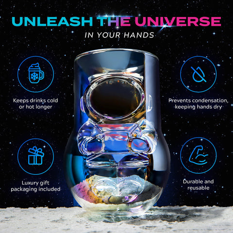NASA emblem and Artemis patch design on Dragon Glassware glasses appeals to space enthusiasts.