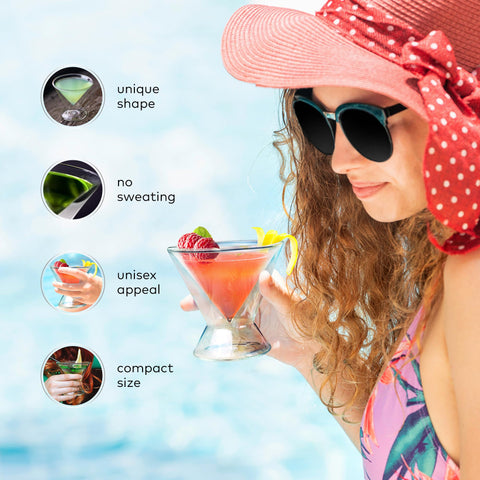 Dragon Glassware fridge and freezer safe martini glasses preserve temperature and freshness.
