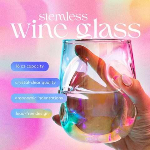 Stemless wine glasses with finger indent for comfortable grip during tasting sessions.
