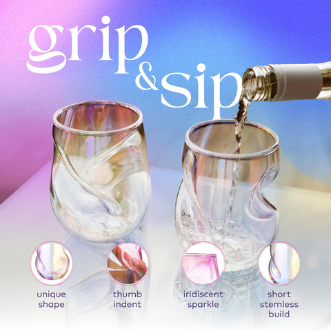 Crystal-clear, lead-free wine glasses ready for red, white, or cocktails.