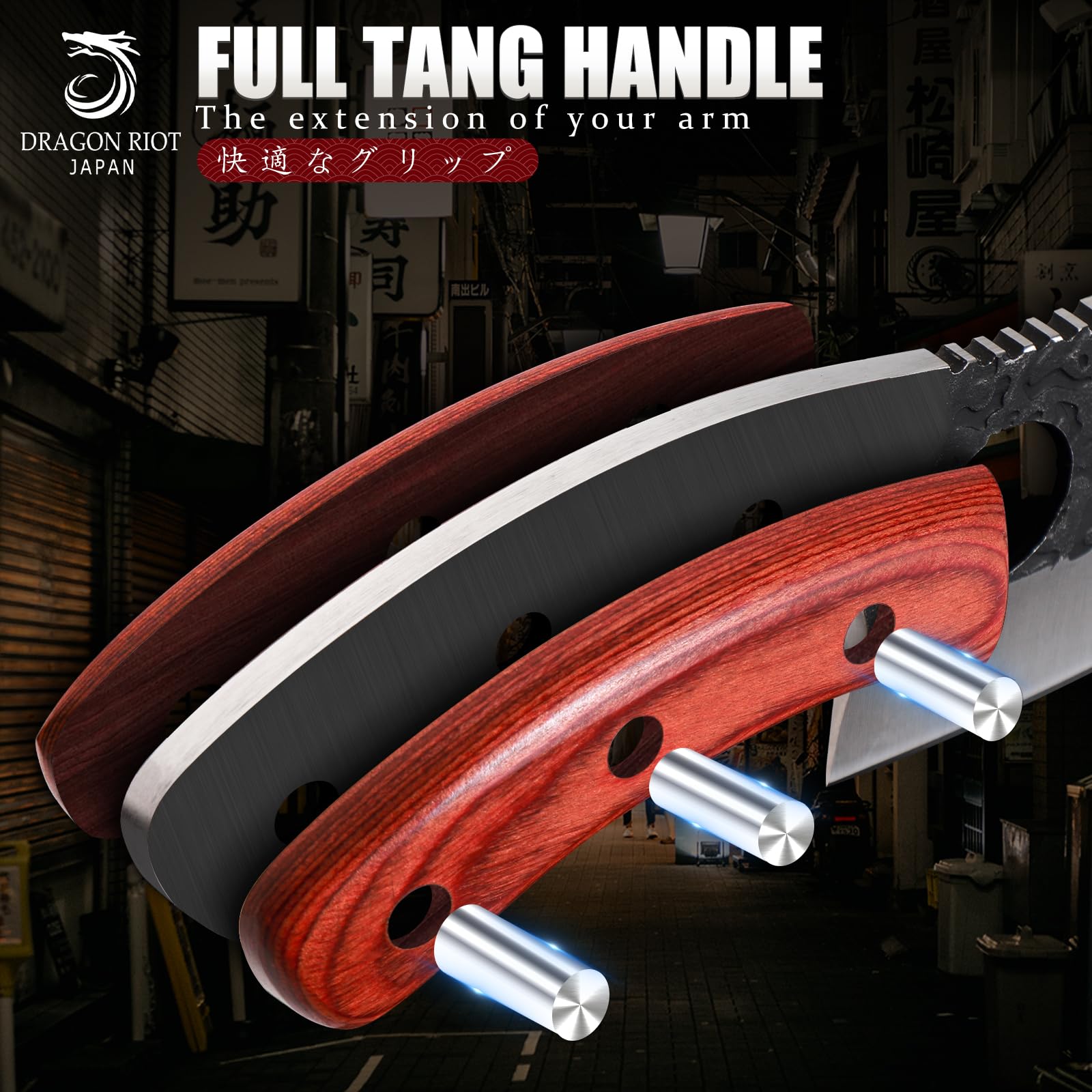 DRAGON RIOT cleaver knife designed for efficient chunking of meat.