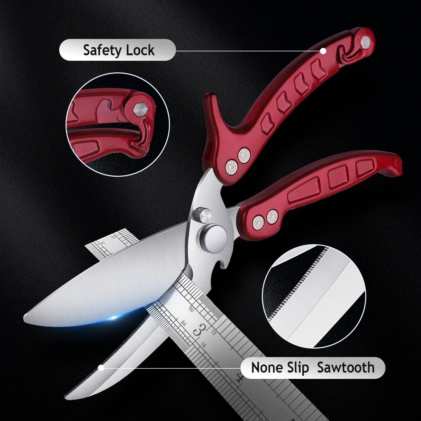 DRAGON RIOT heavy-duty poultry shears dishwasher-safe design for easy cleanup
