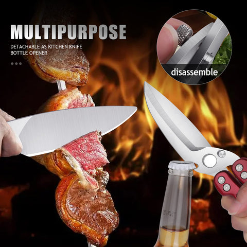 DRAGON RIOT heavy-duty poultry shears locking mechanism keeps blades safe