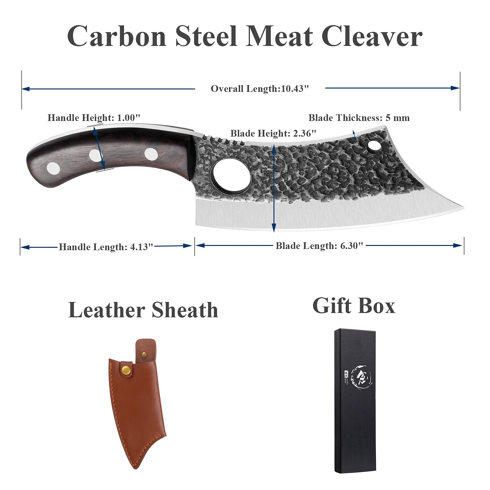 Dragon Riot Huusk knife wood handle curve for comfortable, secure grip.