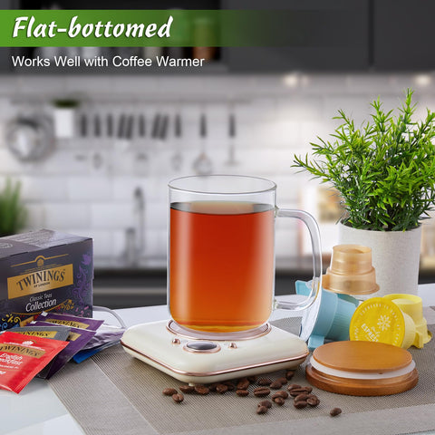 DRASTAR borosilicate glass mug withstands hot and cold drinks with durable clarity.